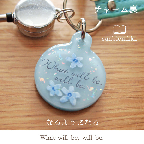 sanbienikki. サンビエニッキ ブルースターと白猫 リール&チャーム付き ネコ 白猫 ブルースター 青い花 ブルー パスケース 限定1個! 送料無料 (当店負担)