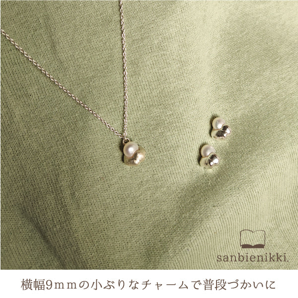 sanbienikki. サンビエニッキ 雲のり月(くものりづき)のネックレス 華奢 シルバー925/パール 月 雲 普段使い